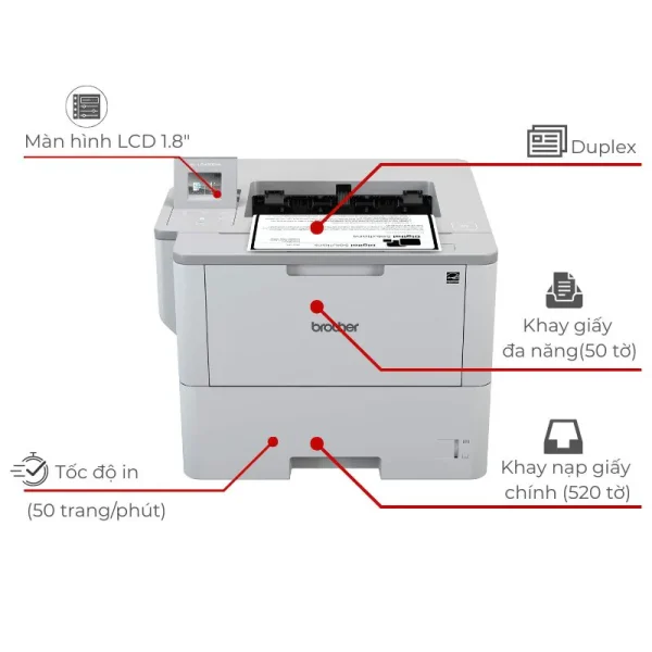 Máy in laser trắng đen Brother HL-L6400DW