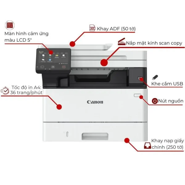 Máy in laser trắng đen đa năng Canon imageCLASS MF461dw
