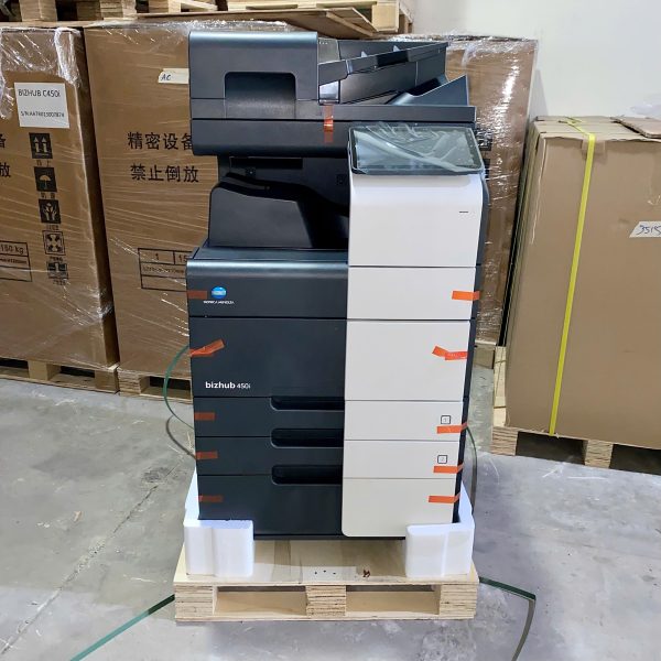 Máy photocopy đen trắng Konica Minolta bizhub 450i Renew - ảnh máy thực tế tại kho AT Việt Nam