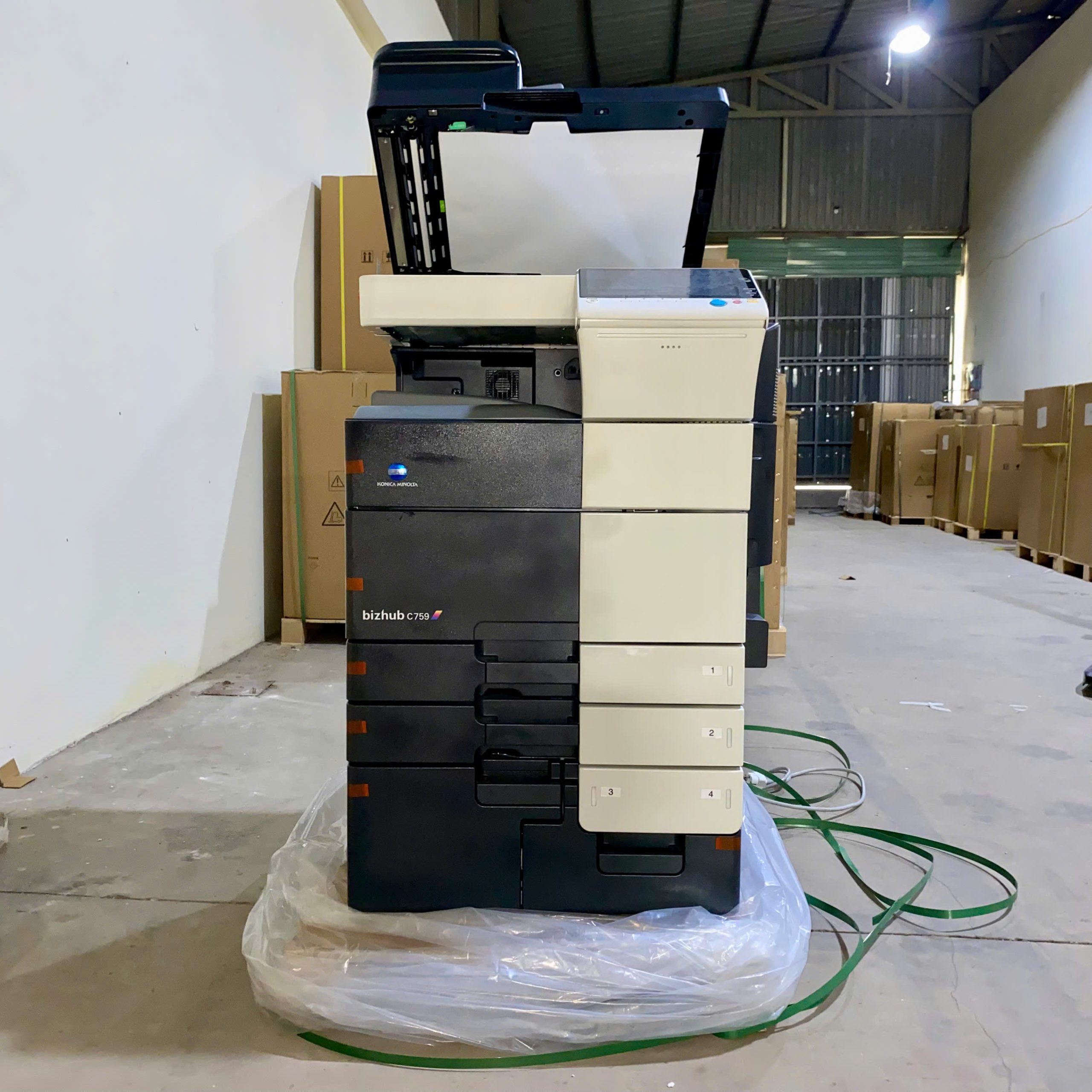 Máy photocopy màu Konica Minolta bizhub C759 Renew – ảnh máy thực tế tại kho AT Việt Nam